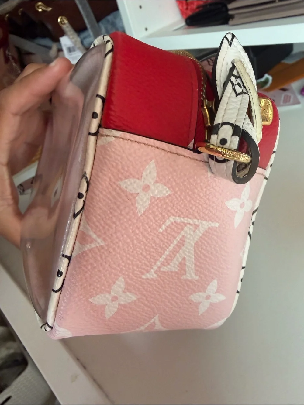 Louis Vuitton Pink and Red Clear bag